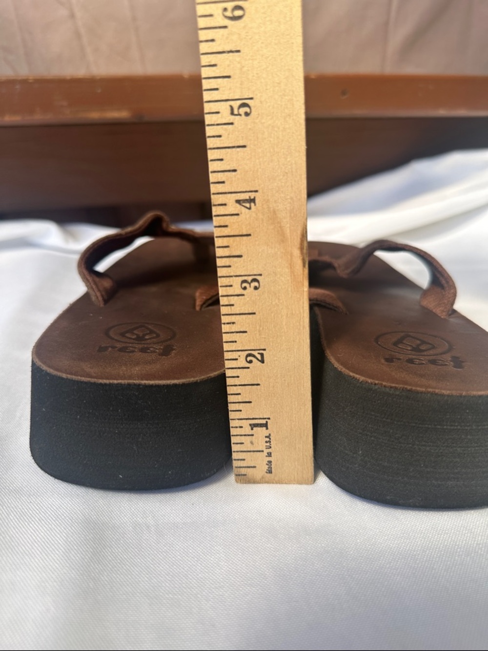 Reef Butter Platform Flip Flops Chocolate Brown Size 7 Lightweight Comfy Sandals - Picture 5 of 6